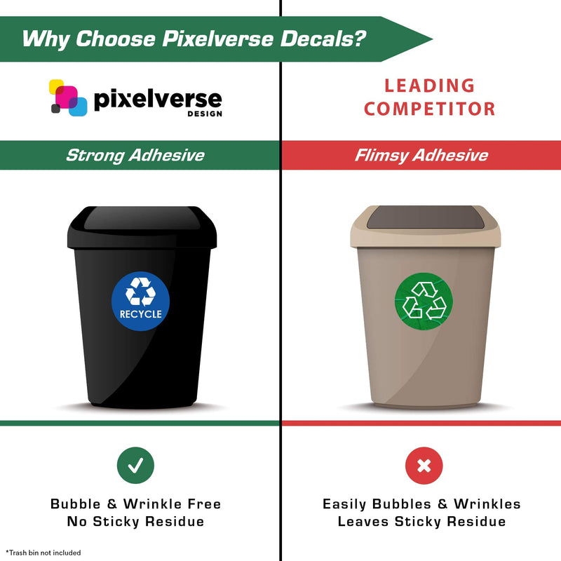 [Australia - AusPower] - Recycle Sticker Trash Can Decal - 6" Large Recycling Vinyl - 4 Pack (Black & Blue) 
