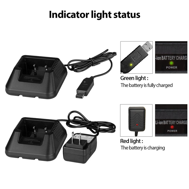 [Australia - AusPower] - UV-5R BF-F8H Charger More USB Cable Charger with Indicator Light for Two Way Radio UV-5R Series DM-5R by Tenway 