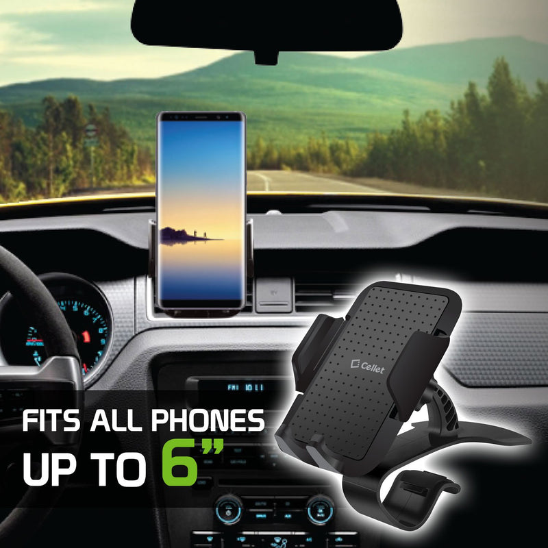 [Australia - AusPower] - Cellet Cell Phone Holder Adjustable Car Dashboard Smartphone Clip In Mount Compatible for iPhone 13 Pro 12 Pro Max Mini SE Galaxy S21 Ultra 5G S20 S10 Note 20 10 9 Google Pixel 5 4a 3 LG Motorola DASHBOARD PHONE CRADLE 
