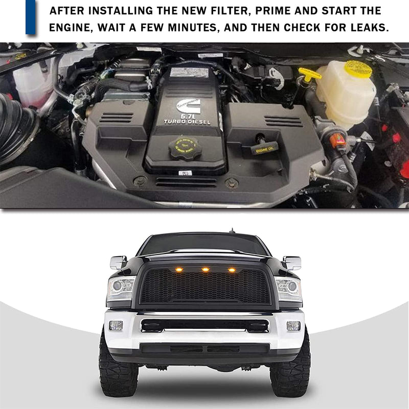 [Australia - AusPower] - AULDAY Fuel Filter Fits for Ram 2500 3500 4500 5500 6.7L 2019 2020 2021 2022 Diesel Engine For Ram 1500 2020 3.0L V6 Eco Diesel Frame Chassis Mounted OE# 68436631AA PF46152 