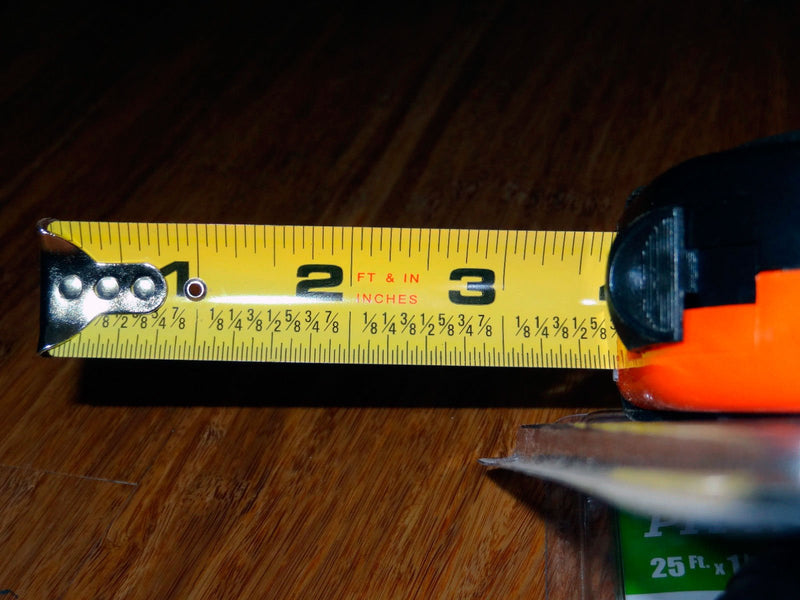 [Australia - AusPower] - Pittsburgh QuikFind Tape Measure ~ 25 Foot by 1 Inch, Easy to Read, High Strength ABS Rubber Wrapped Case (Black with Orange Trim) 