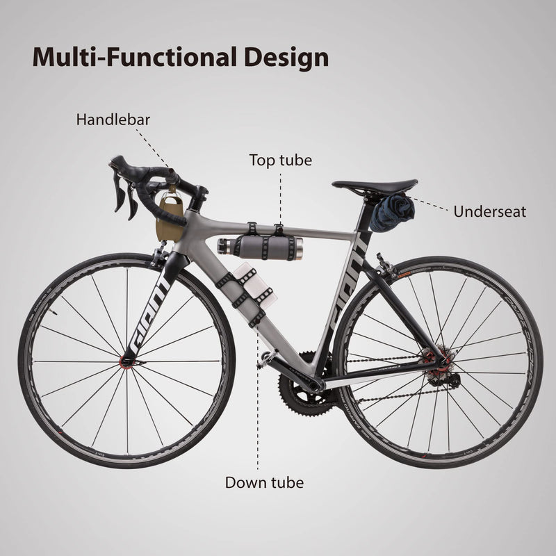 [Australia - AusPower] - 【Bone】 Universal Bike Strap Holder for Waterbottle, Raincoat, Supplies, Music Speaker, Cycling Accessories Strap for Mountain Road Bike, Camping Accessories for diameters 22mm-88mm 
