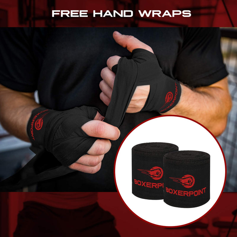 [Australia - AusPower] - BOXERPOINT Boxing Reflex Ball for Adults and Kids - React Reflex Balls on String with Headband, Carry Bag and Hand Wraps - Improve Hand Eye Coordination, Punching Speed, Fight Reaction 4 Difficulty Level Balls 