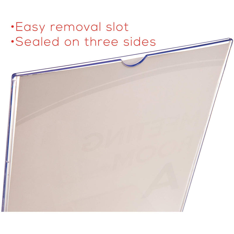 [Australia - AusPower] - Deflecto Superior Image Slanted Sign Holder with Business Card Holder, Clear, 8-1/2” x 11” (590601) 