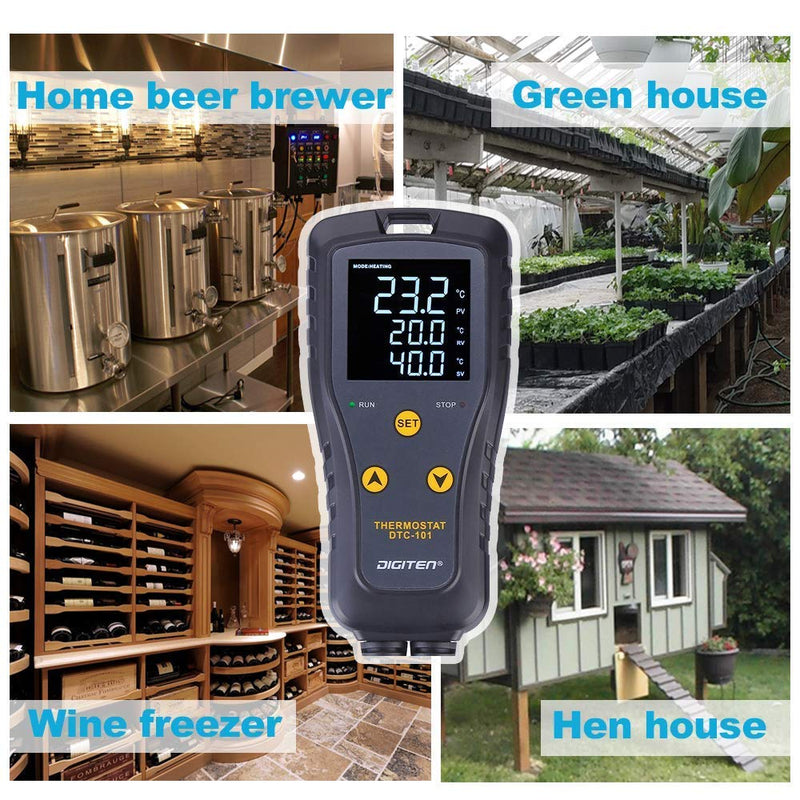[Australia - AusPower] - Digital Temperature Controller Simple Stage Thermostat Outlet Heating & Cooling Mode for Chest Freezer Refrigerator Homebrew Fermenter Greenhouse 110V 10A 1100W 1 10A Temp Stage 