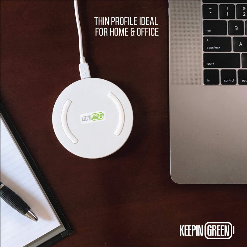 [Australia - AusPower] - KeepinGreen Wireless Charger - 5W/1A | Qi Wireless Charging Pad with 18W QC3.0 Wall Charger & 4ft Micro USB Cable | USB A Port (2.4A) | Apple iPhone 11, XR, XS, X, 8 / Samsung Galaxy S10, S9, S8 