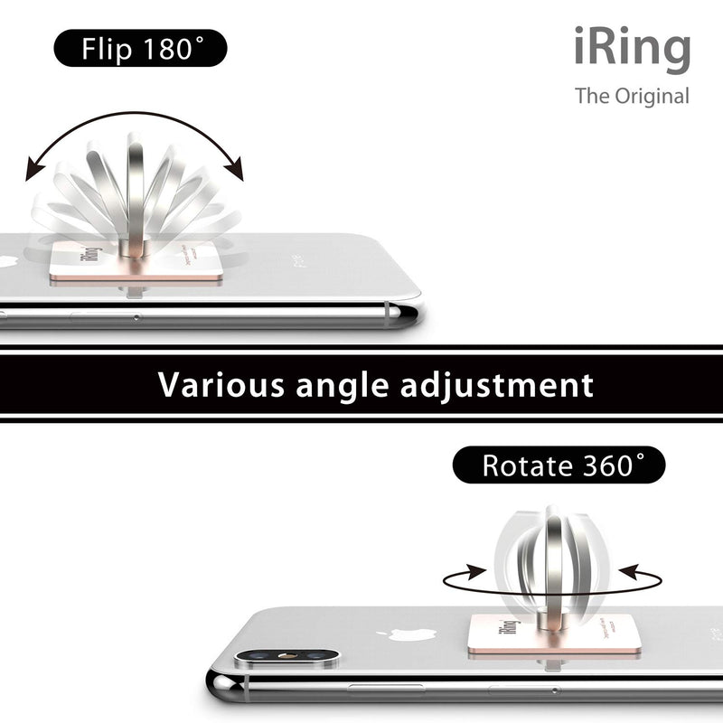 [Australia - AusPower] - iRing Link, Made in Korea, Wireless Charging Friendly Phone Holder - Cell Phone Ring Grip Finger Holder and Stand Compatible with iPhone, Galaxy, and Other Smartphones.(Rose Gold) Rose Gold 