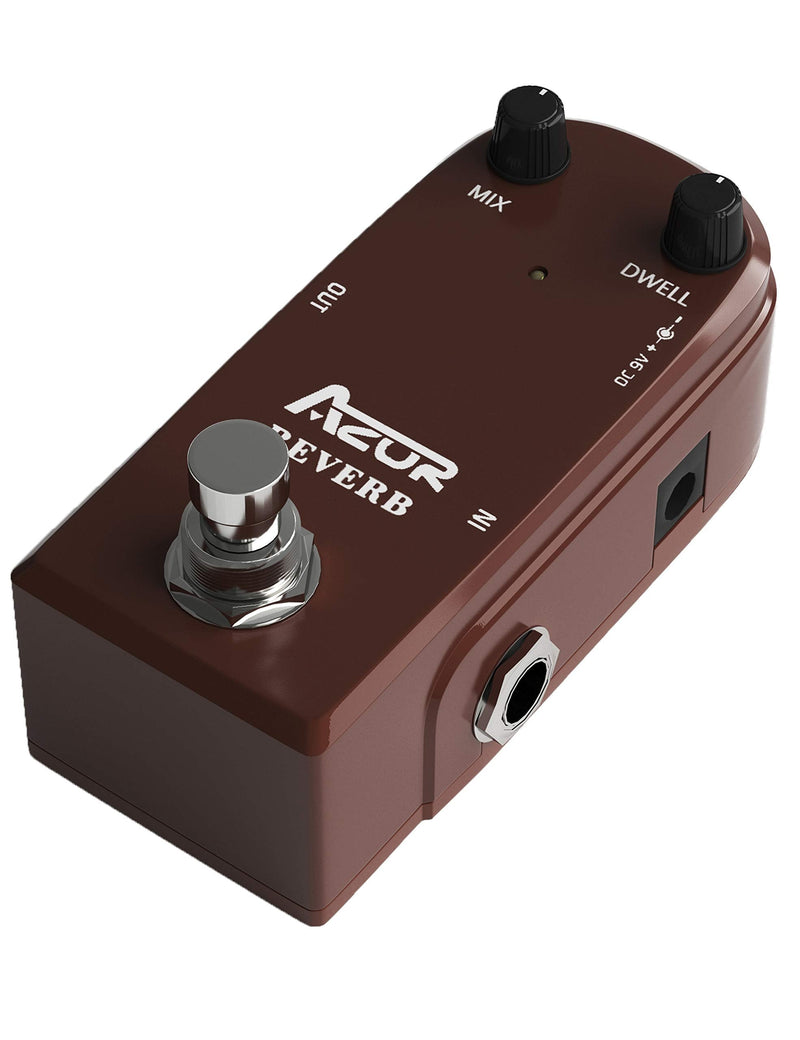 [Australia - AusPower] - AZOR AP311 Spring Reverb Guitar Effect Pedal with True Bypass Aluminium alloy case Brown Reveb 