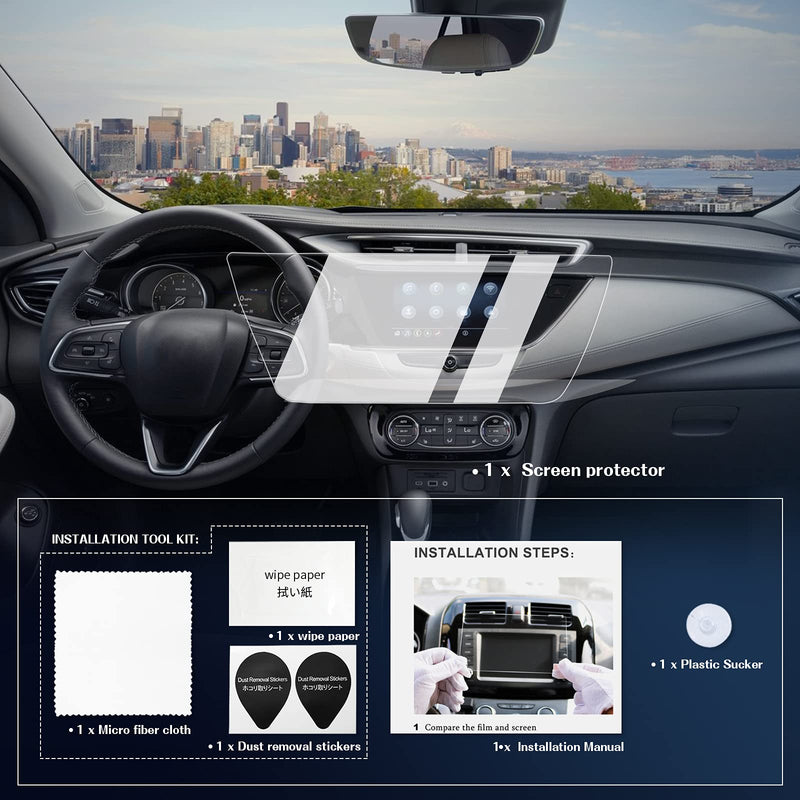 [Australia - AusPower] - BIXUAN Encore Accessories Car GPS Screen Protector Foil for 2020 2021 2022 Encore GX Navigation Display Touch Screen 9H Hardness Glass Screen Protective Film High Clarity 