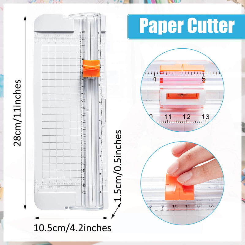 [Australia - AusPower] - 2 Pieces Paper Cutter and 3 in 1 (4 mm 7 mm 10 mm) Corner Rounder Punch Set Portable Paper Trimmer with Automatic Security and Side Ruler 3 Way Corner Cutter Paper Punch for Card Scrapbooking 