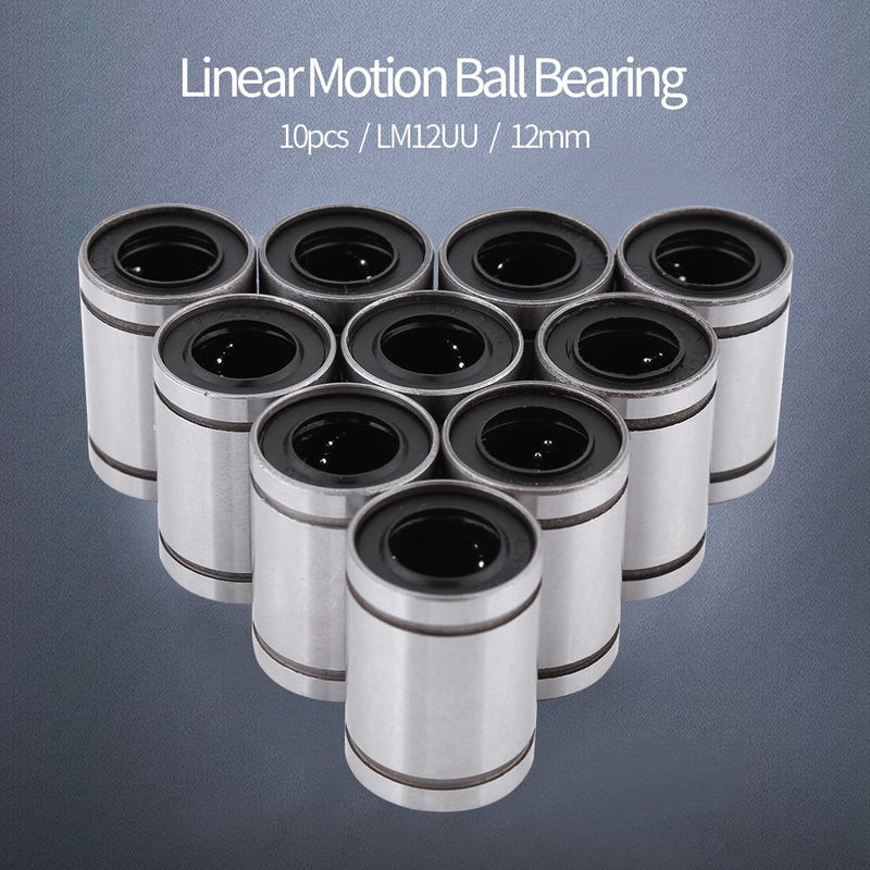 [Australia - AusPower] - LM12UU Bearings 10 Pcs 12mm Linear Motion Ball LM12UU Bearings 10 Pcs 12mm Linear Motion Ball 12mm Linear BeaBushing Bearing 12x20x30mm Slide Bearing Rods for 3D Printer Cylinder CNC Parts, Pack of 10 