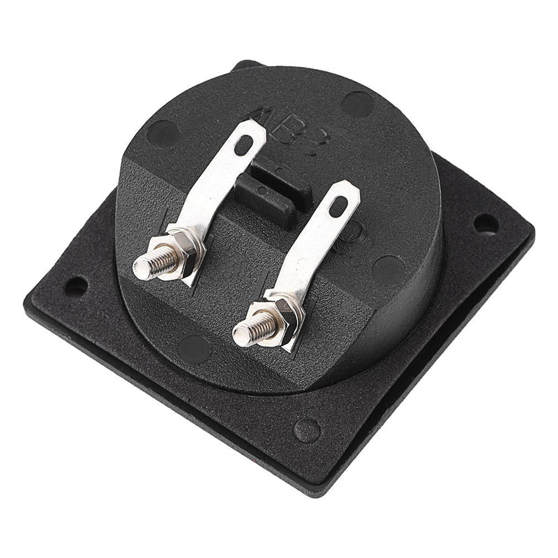 [Australia - AusPower] - Round Speaker Box Terminal, Subwoofer Box Terminal Cup Silver Push Spring Loaded Jacks Double Binding Post Speaker Terminal Plates Repalcement for DIY, Black 