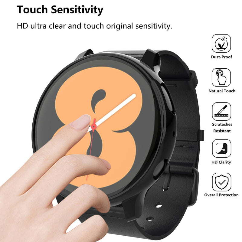 [Australia - AusPower] - [2 Pack] Restoo for Samsung Galaxy Watch Active 2 Screen Protector Case 44mm Accessories,Soft TPU Full Around Protective Bumper Cover for Women Men for Galaxy Watch Active 2-44mm,Black+Gold Black+Gold Only for 44mm 