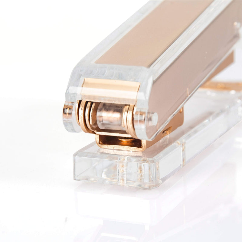 [Australia - AusPower] - SIRMEDAL Elegant Ultra Clear Acrylic Office Supplies Acrylic Stapler Matte Gold Desktop Stapler with 1000pcs Staples for Office Accessories(Gold) 