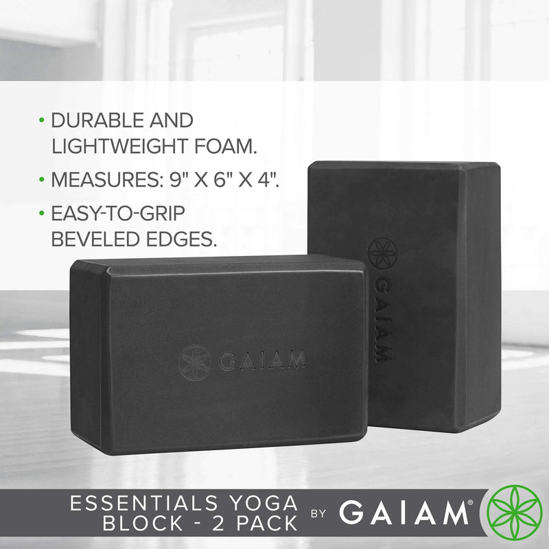 [Australia - AusPower] - Gaiam Essentials Yoga Block (Set Of 2) – Supportive, Soft Non-Slip Foam Surface For Yoga, Pilates, Meditation 
