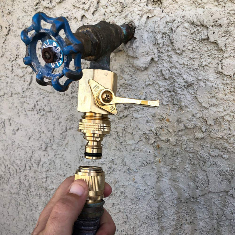 [Australia - AusPower] - HQMPC Garden Hose Quick Connect Solid Brass Quick Connector Garden Hose Fitting Water Hose Connectors 3/4 inch GHT (2SETS) 2 Sets 