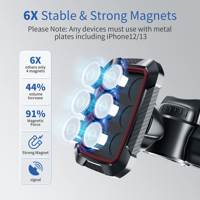 [Australia - AusPower] - Magnetic CD Phone Car Mount for Car CD Player, OQTIQ CD Slot Car Phone Mount Holder with Built-in 6 Strong Magnets, Compatible with iPhone13 12 Samsung Galaxy LG and More 