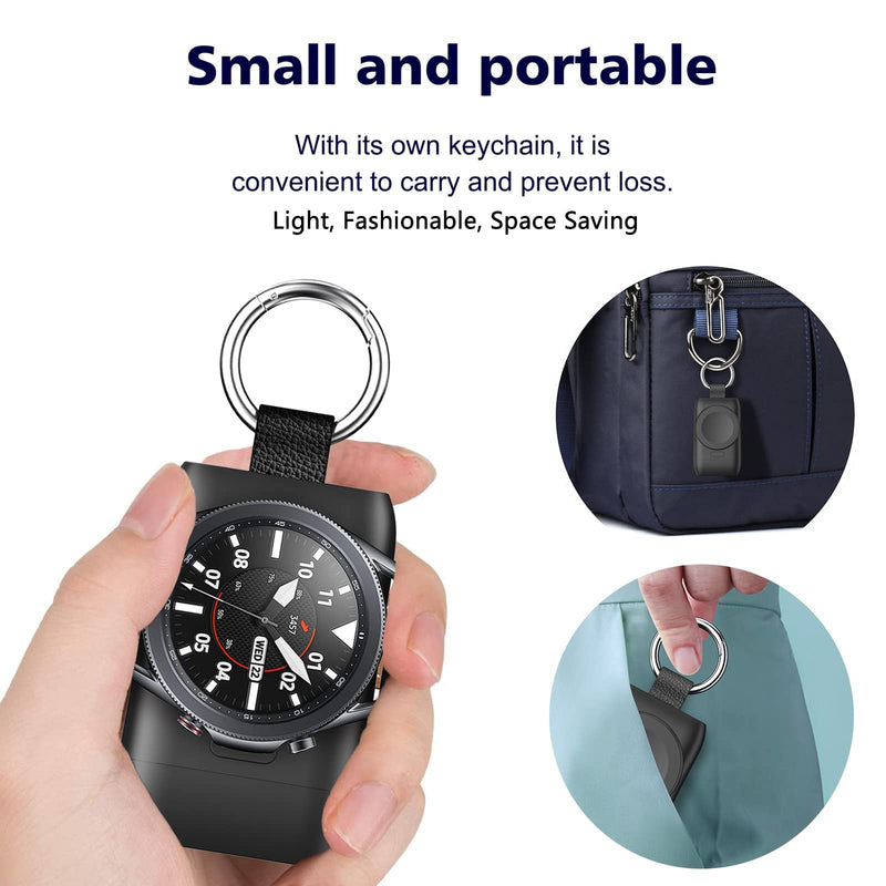 [Australia - AusPower] - doeboe Portable Samsung Watch Charger for Galaxy Watch 4 Charger, Type C Smart Watch Charger for Galaxy Watch 3, LTE, Active 2, Gear S3 S2, Gear Sport [1 PCS] 1400mAh P-ower Bank with Metal Keychain 