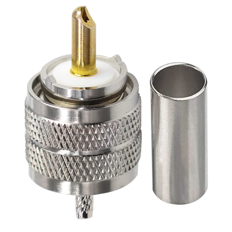 [Australia - AusPower] - TUOLNK UHF Connector 10 Pack PL259 Male Plug Crimp Coax Adapter SO239 PL-259 Connector for RG316 RG179 Compatible with CB Ham Radio Antenna UHFJ-1.5 