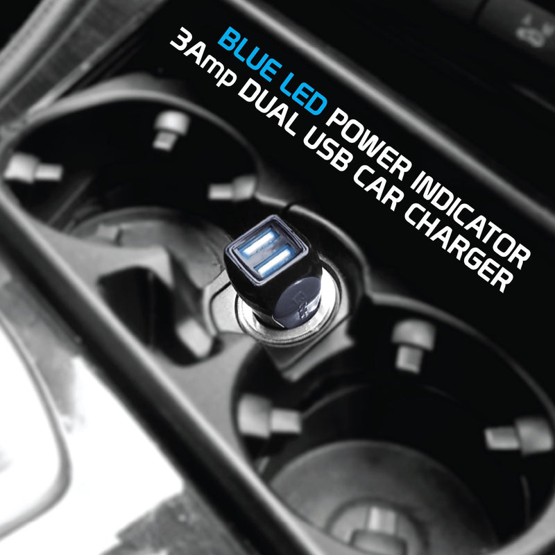 [Australia - AusPower] - Cellet High Powered 3Amp, Fast Charging 15Watt, Dual USB Port Car Charger with 4ft Long Type-C Cable Compatible for BlackBerry Keyone/Essential Phone 