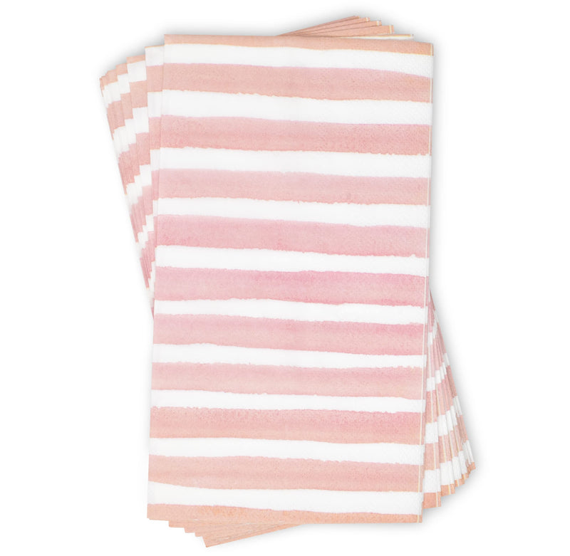 [Australia - AusPower] - 100 Pink & White Stripe Guest Napkins 3 Ply Disposable Paper Pack Striped Dinner Hand Napkin for Bathroom Powder Room Holiday Wedding Birthday Party Bridal & Baby Shower Decorative Towels Pink Stripe 