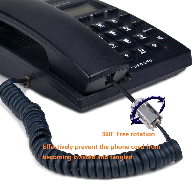 [Australia - AusPower] - Telephone Cord Detangler, 2 Pack 360 Degree Rotating Landline Cable, Anti-Tangle Phone Cable 