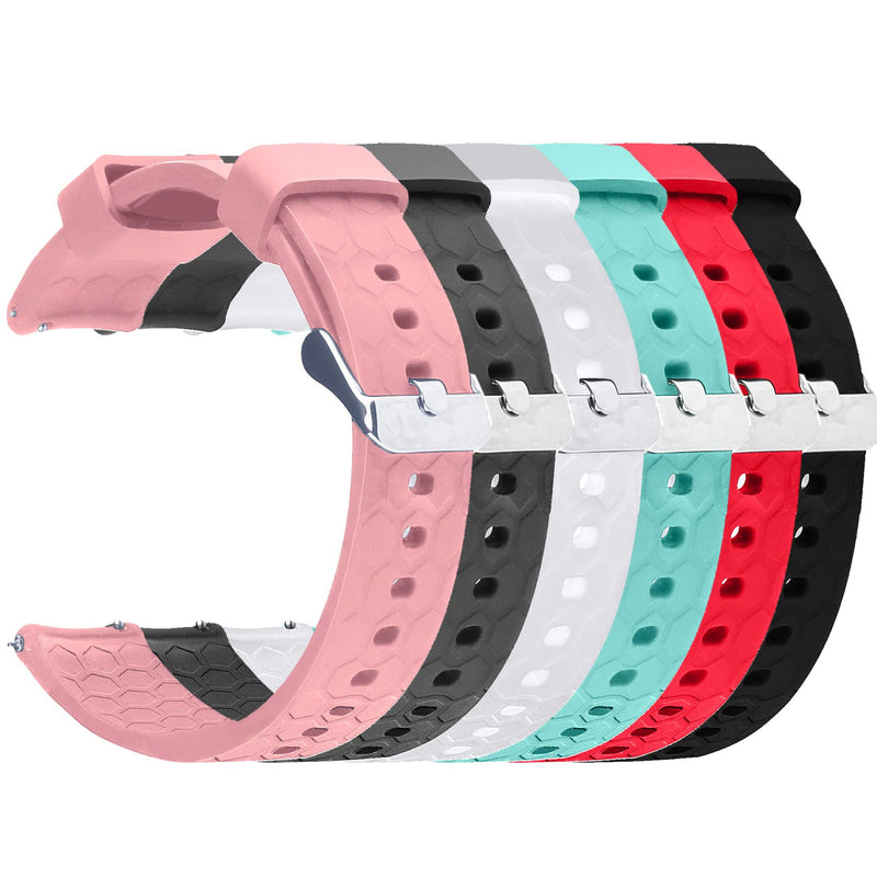[Australia - AusPower] - FitTurn Compatible with Umidigi Uwatch 3 Bands 6-Pack Replacement Colorful Flexible Soft Silicone Sweat-Resistant Sport Wristband Strap Accessory Bracelet for Umidigi Uwatch 3 Smartwatch 
