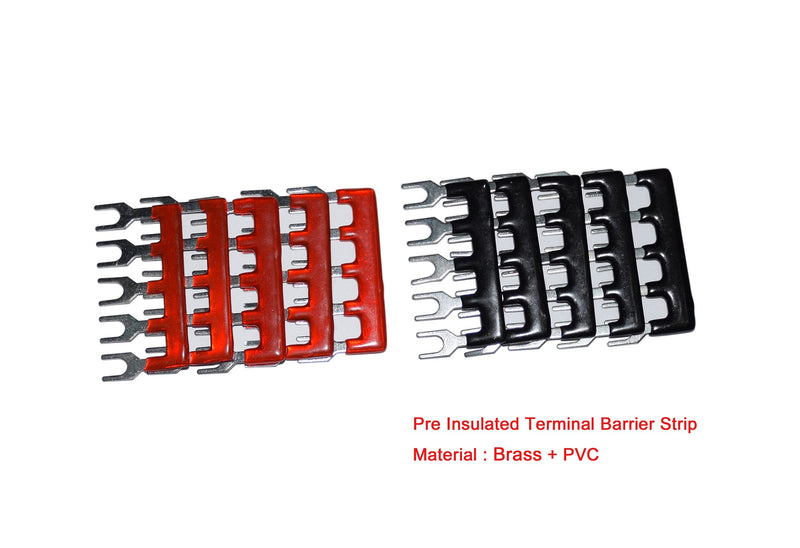 [Australia - AusPower] - Screw Terminal Strip 600V + 400V Pre Insulated Terminal Barrier Strip Red/Black (15A 5P) 15A 5P 