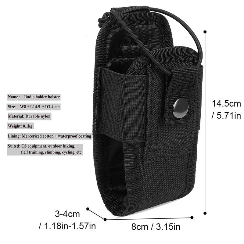 [Australia - AusPower] - abcGoodefg Molle Radio Holder Walkie Talkie Pouch Case for Duty Belt Radio Holster Tactical Hunting Intercom Bag (1 Pack, Black) 