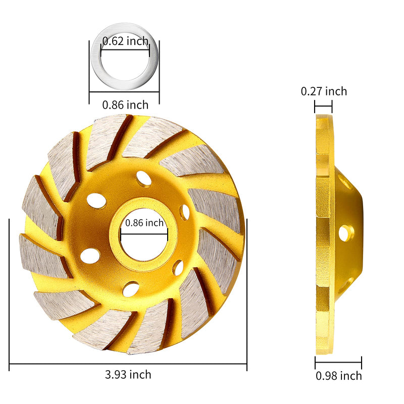 [Australia - AusPower] - sansheng Diamond Cup Wheel 4 Inch Concrete Turbo Diamond Grinding Cup Wheel 12 Segs Heavy Duty Angle Grinder Wheels for Angle Grinder 1 