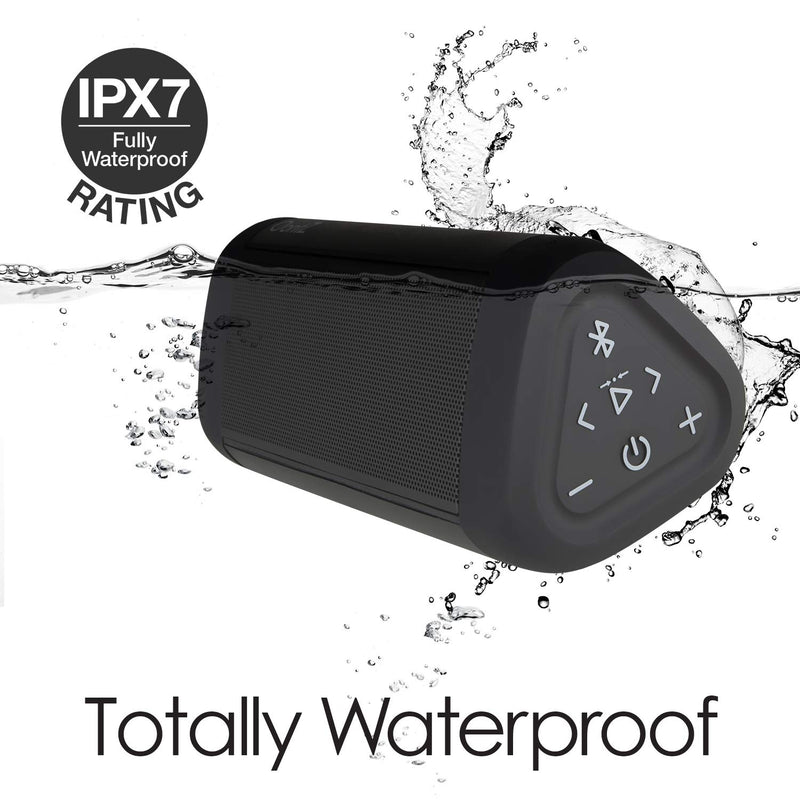 [Australia - AusPower] - OontZ Angle 3 Ultra Waterproof 5.0 Bluetooth Speaker, 14 Watts, Hi-Quality Sound & Bass, 100 Ft Wireless Range, Play 2, 3 or More Speakers Together, OontZ App, Bluetooth Speakers (Black) Black 