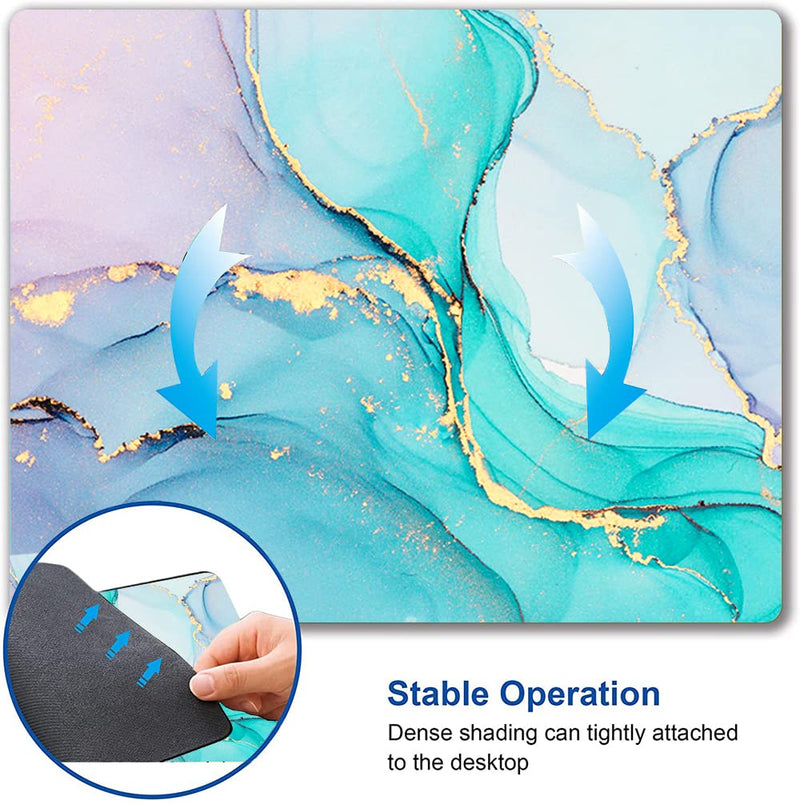 [Australia - AusPower] - Armanza Mouse Pad, Cyan Blue Marble Mouse Pad, Washable Square Cloth Mousepad for Office Laptop, Non-Slip Rubber Base Mouse Pads for Wireless Mouse, Computer Mouse Pads for Desk 01 Marble 