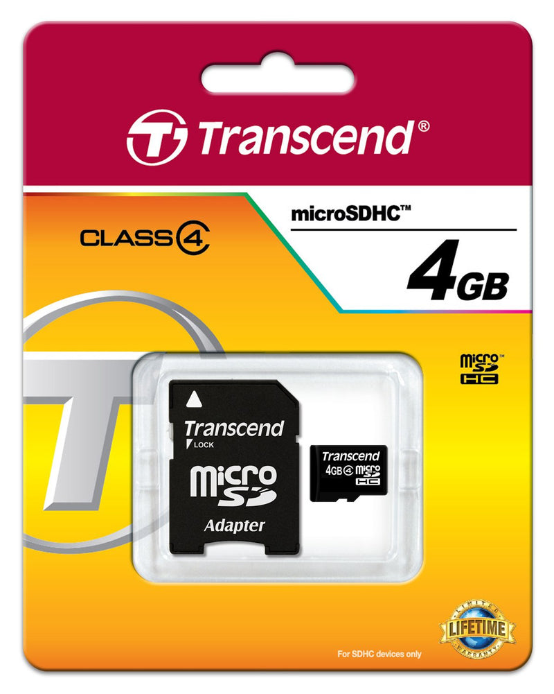[Australia - AusPower] - Transcend 4 GB Class 4 microSDHC Flash Memory Card TS4GUSDHC4 