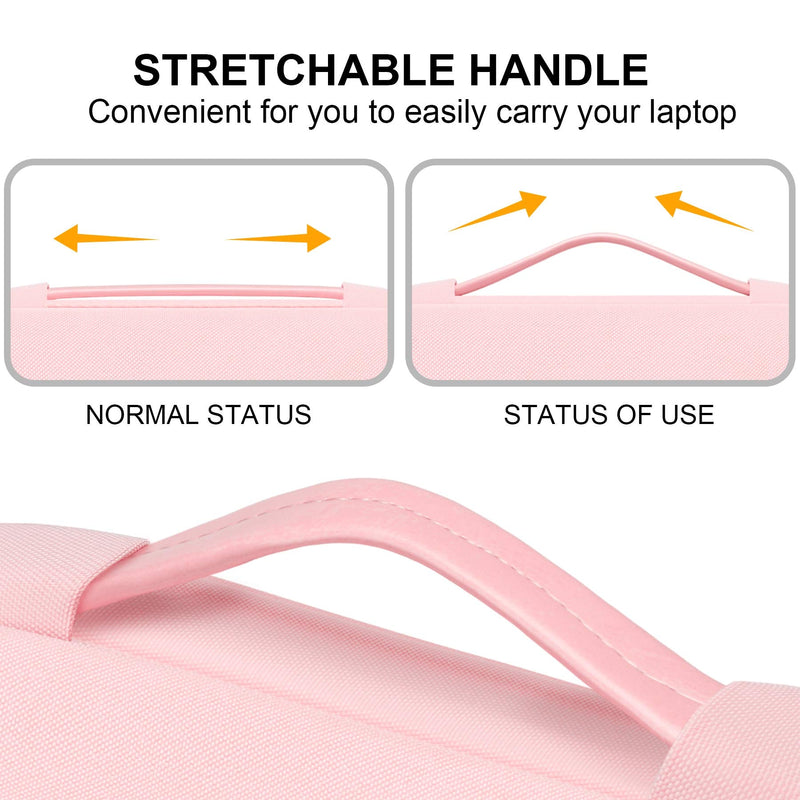 [Australia - AusPower] - Lacdo 360° Protective Laptop Sleeve Case for 15 inch New MacBook Air M2 2023 A2941, 15 inch MacBook Pro A1990 A1707, Dell XPS 15 Plus 2022-2020 Computer Bag, Shockproof, Water-Resistant, Pink New MacBook Air 15 Inch 