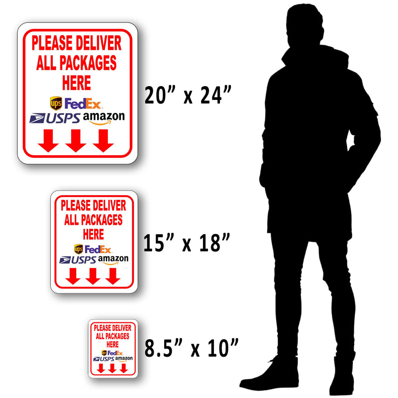 [Australia - AusPower] - Please Deliver All Packages Here Arrows Delivery Sign for Delivery Driver - Delivery Instructions for My Packages from Amazon, FedEx, USPS, UPS, Indoor Outdoor Signs for Home, Office, Work, 8.5"x10" 8.5"x10" 