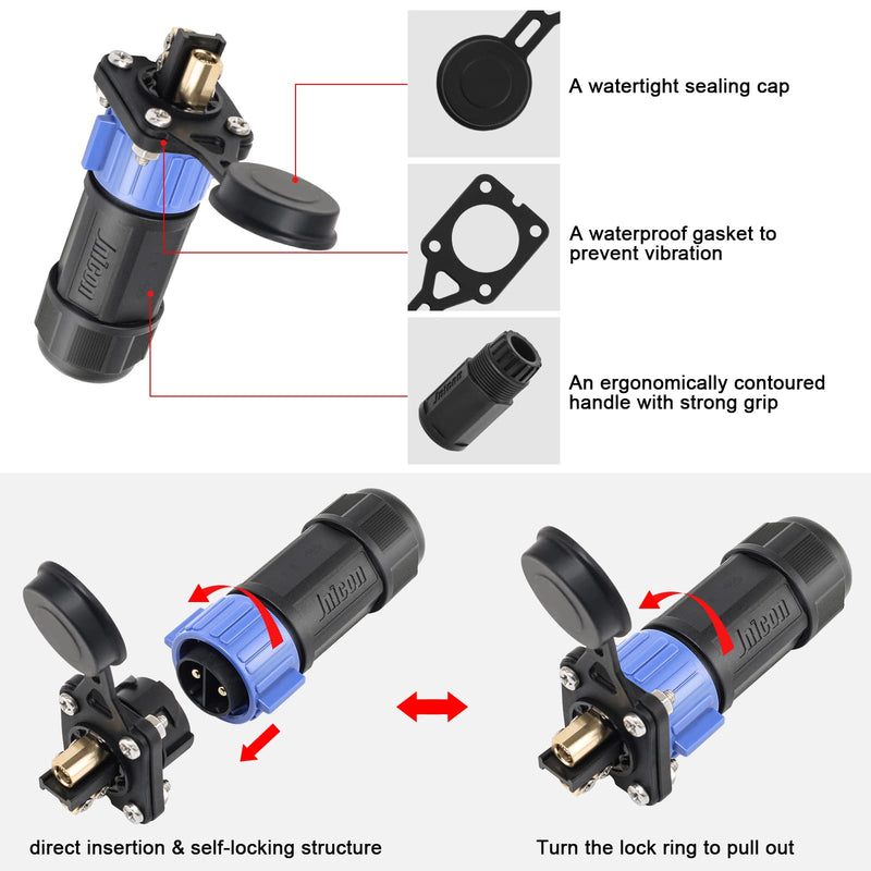 [Australia - AusPower] - Trolling Motor Plug Receptacle Set, Briidea Marine Boat DC Power Connector Waterproof for Freshwater and Saltwater 12,24,36,48V 
