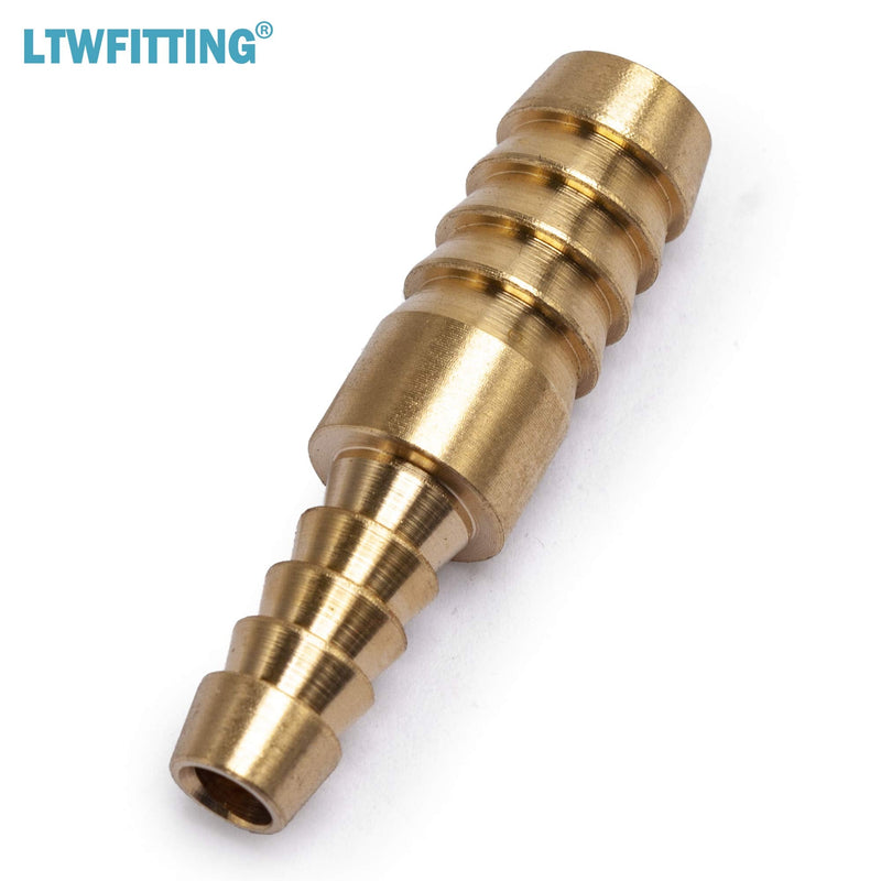 [Australia - AusPower] - LTWFITTING Brass Barb Hose Reducing Splicer Mender 1/4-Inch ID Hose x 3/8-Inch ID Hose Fitting Air Water Fuel Boat(Pack of 10) 