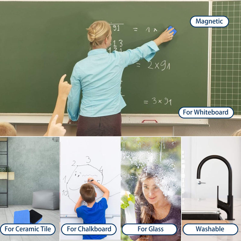 [Australia - AusPower] - Dry Erase Erasers, 48 Pack Magnetic Whiteboard Eraser Chalkboard Cleansers Wiper for Classroom Office and Home (48mixed) 48mixed 