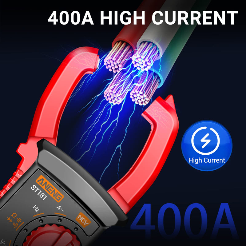 [Australia - AusPower] - ANENG Digital Clamp Meter Multimeter Tester 4000 Counts with NCV Amp Ohm Volt Meter Measures AC Current, AC/DC Voltage,Capacitance, Resistance, Diodes, Continuity Frequency Backlight Electrican Tools 