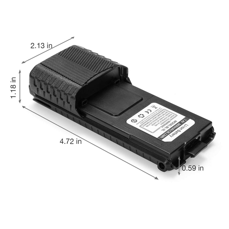 [Australia - AusPower] - BAOFENG BL-5L 3800mAh Extended Battery Compatible with UV-5R RD-5R UV-5RTP UV-5R Plus, Original Pack, Black 