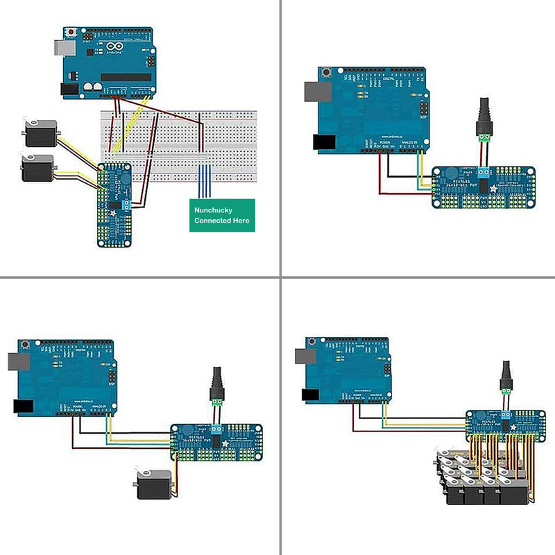 [Australia - AusPower] - Alinan 4pcs PCA9685 16 Channel 12 Bit PWM Servo Motor Driver Board I2C IIC Module IIC Interface One Size 4 