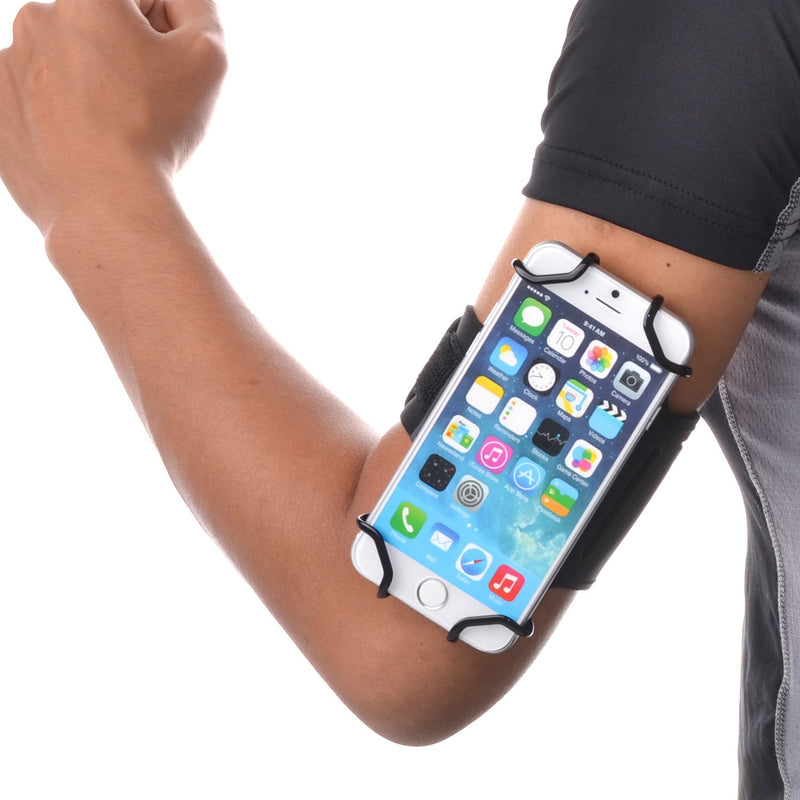 [Australia - AusPower] - TFY Open-Face Sport Armband + Key Holder for iPhone 6 Plus / 6S Plus / 7 Plus, Black - (Open-Face Design - Direct Access to Touch Screen Controls) 