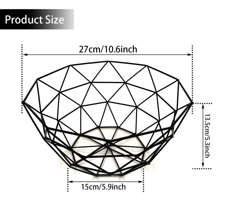 [Australia - AusPower] - Teetookea Metal Wire Fruit Basket, Creative Mesh Fruit Bowl, Round Metal Storage Holder, Modern Style Container for Kitchen Counter, Table Centerpiece Decorative, Countertop, Home Decor (Large) 