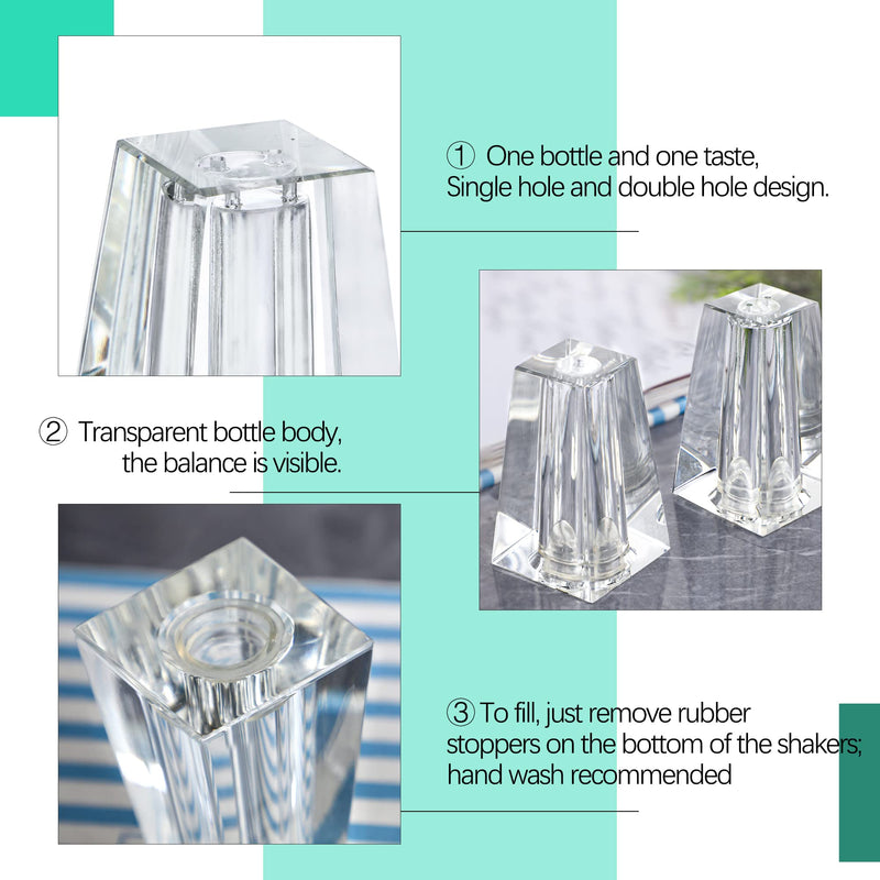 [Australia - AusPower] - Set 2 Mini Crystal Salt & Pepper Shakers Set,Modern Art Glass Kitchenware Ornaments,Essential Dining Table Refillable Tool Creative Housewarming Gift 