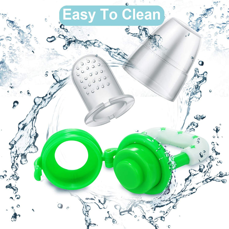 [Australia - AusPower] - PandaEar Baby Fresh Fruit Food Feeder Nibbler Pacifier (3 Pack) |Training Massaging Toy Teether| Food Grade Soft Safe BPA-Free Silicone Pouches| Babies Toddlers Infants Kids 