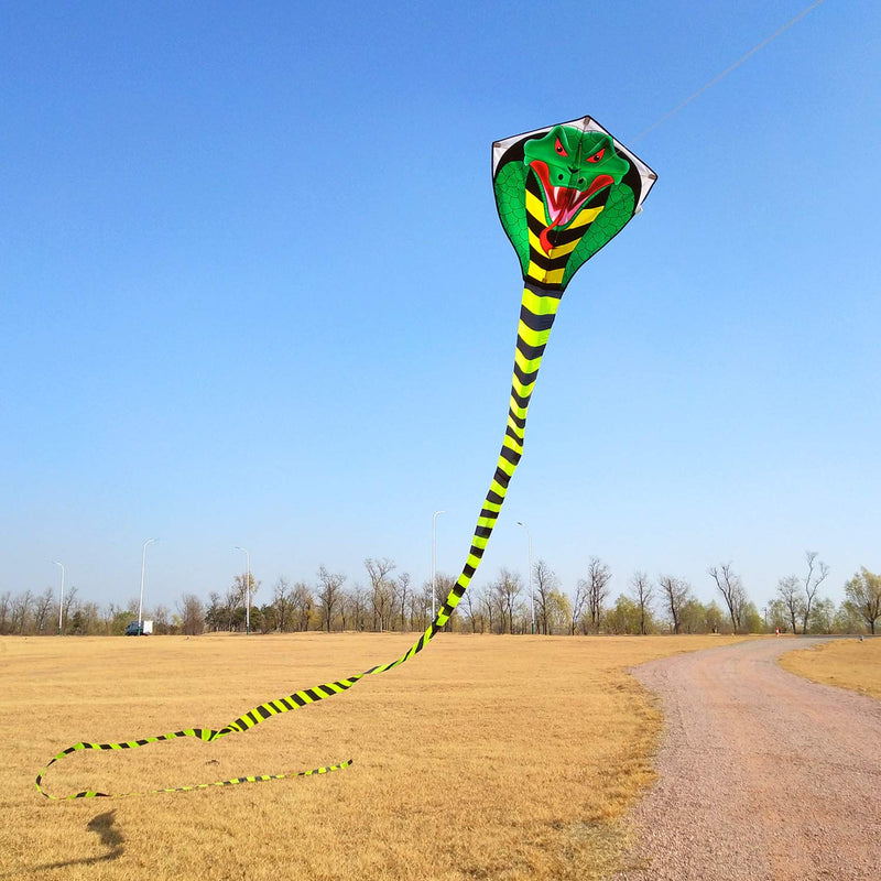 [Australia - AusPower] - Large Cobra Kite for Adults Kids Boys with Super Long Tail (49 ft), Extra Easy to fly, Best Huge Kites for the Beach/Kite Party/Field/Park, It Will Dominate the Sky! 