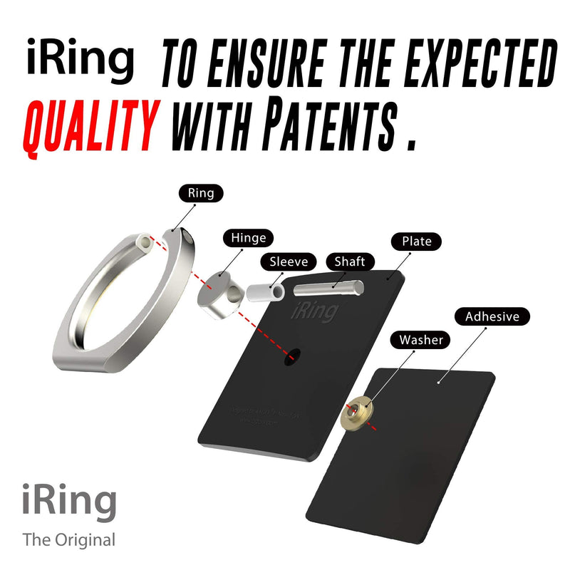 [Australia - AusPower] - iRing Original, Made in Korea, Phone Ring Holder, Cell Phone Grip Stand, Compatible with iPhone, Galaxy, and Other Smartphones.(Matt Black) Matt Black 