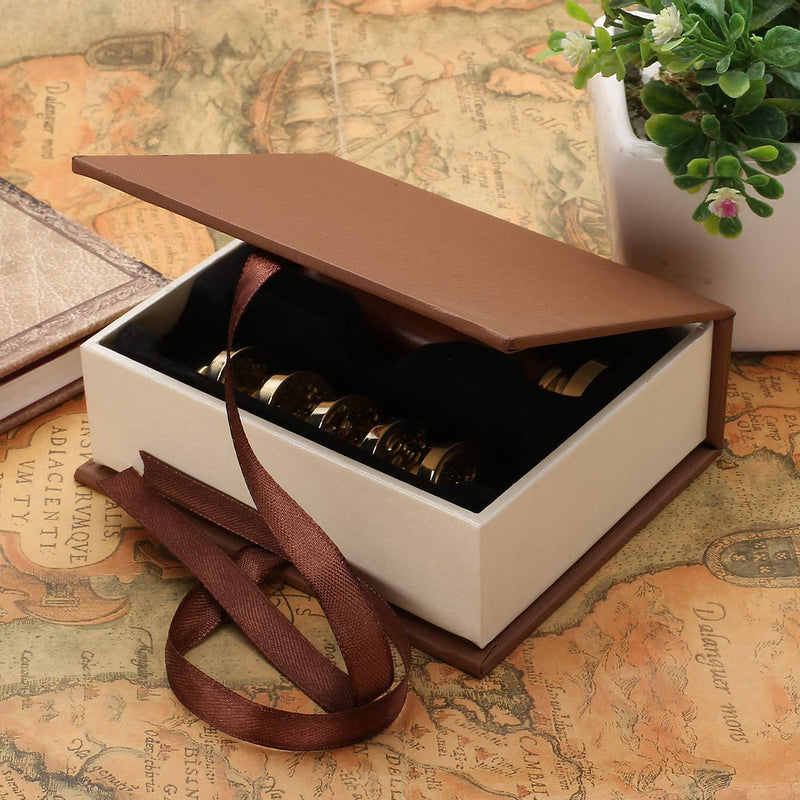 [Australia - AusPower] - Wax Seal Stamp Set,Yoption 6 Pieces Plant Series Sealing Wax Stamp Heads + 1 Wooden Hilt, Vintage Seal Wax Stamp Kit with Gift Box (Sunflower+Tree of Life+Bee+with Love+Rosemary+Leaves) Botanical Set 