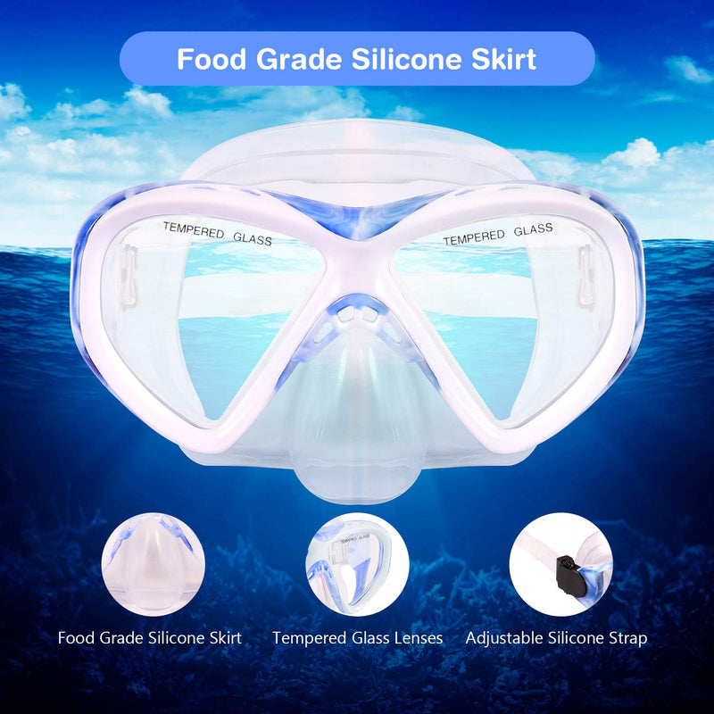 [Australia - AusPower] - Kids Snorkel Set, Children Anti-Fog Diving Mask Swimming Goggles Semi-Dry Snorkel Equipment Snorkeling Packages Swimming Gear for Youth Boys Girls Age 5-10 
