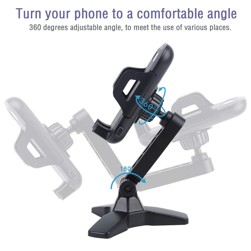[Australia - AusPower] - leQuiven Cell Phone Stand for Desk, Universal Desktop Phone Mount Compatible with iPhone 13 12 Samsung Galaxy S21S20, Heavy Duty Phone Holder with 360 Degree Adjustable Cradle, Home Office Accessories 